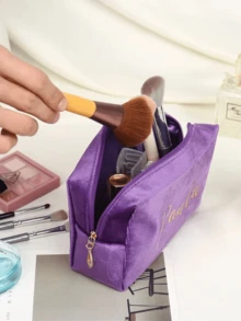 Túi đựng mỹ phẩm in tên cá nhân, Quà tặng cho phù dâu, Quà cưới, Túi đựng đồ vệ sinh cá nhân khi đi du lịch, Túi trang điểm, Quà sinh nhật cho nữ, Quà Ngày của Mẹ, Túi đựng mỹ phẩm - Nhiều màu - Xem 6