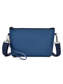 斜挎包，1 件装，男女通用设计，采用 PU 皮革材质，配有可拆卸腕带和可调节肩带，多种背法，大容量，多功能，适合商务、休闲、旅行和日常通勤。是情人节或节日送给家人的绝佳礼物。 - 彩色 - 查看 3