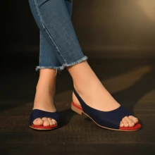 Women Gladiator Sandals - Blue and Red - View 2