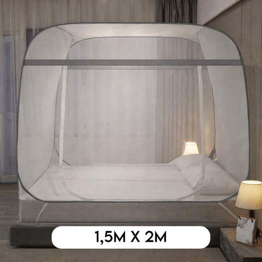 Mosquito Net Protective Screen Against Mosquitoes, Gnats And Insects, Tent Net For Bed, 1.5m X 2m - Grey - View 1