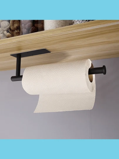 Stainless Steel Kitchen Paper Towel Holder, Wall-Mounted Tissue Roll Dispenser, Cling Film & Paper Towel Storage Rack