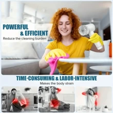 SOKANY 五合一电动清洁刷，USB充电，一键操作。便携式设计，易于收纳。多种刷头可选（硬毛刷、洗碗海绵刷、钢丝绒刷、海绵刷、软毛刷），适用于厨房、卧室、浴室、客厅等场所。 - 彩色 - 查看 8
