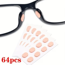 64 de tampoane nazale din spumă pentru ochelari - 1,5 mm ultra-moi, antiderapante și anti-zgârieturi | Elimină presiunea de pe puntea nazală | Autoadezive, potrivite pentru toate tipurile de ochelari (ochelari de citit, ochelari obișnuiți, ochelari de vedere) - Multicolor - Vizualizare 9
