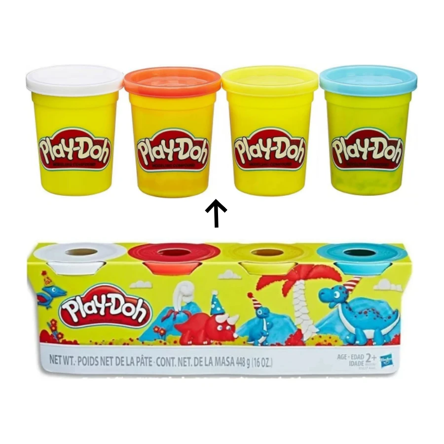 Hasbro 儿童软橡皮泥，4 罐装橡皮泥套装，每罐 4 盎司（共 16 盎司） - 彩色 - 查看 1