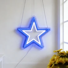 1个星形霓虹灯，USB供电，可调光LED霓虹灯墙饰，适用于男士休闲室、运动工作室墙面装饰，游戏室生日礼物，星形霓虹灯。