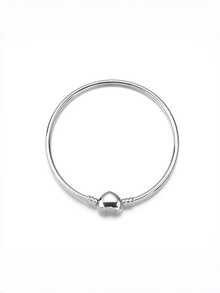 925 Sterling Silver Plated Charm Bracelets With Round Heart Clasp - Silver - View 6