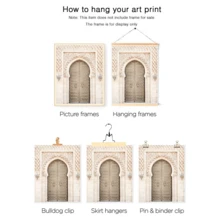 6张复古墙面艺术海报，摩洛哥门廊画廊墙面装饰套装，波西米亚阿拉伯风格装饰，伊斯兰海报，开斋节装饰 | 开斋节快乐，优雅斋月海报，带框或不带框，房间装饰，家居装饰，大学宿舍公寓装饰，酒店，家庭，客厅，卧室，浴室和办公室墙面装饰礼品 - A - 查看 7