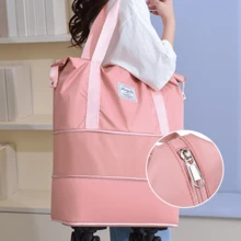 Bolsa de Viaje Expandible con Ruedas Desmontables / Gran Capacidad Multifuncional con Separación Seco-Húmedo / Impermeable para Gimnasio Yoga Viajes Fin de Semana - Rosa - Ver 6