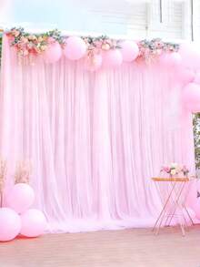 2片装白色薄纱背景幕布,2026新年装饰横幅,白色婚礼拱门面纱幕布,婚礼派对背景布,新娘送礼会生日派对装饰,婚礼用品,婚礼装饰网纱,婚礼回礼,情人节装饰,舞台装饰网纱,返校季和情人节 - 粉色 - 查看 7