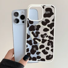 1 Piece, Leopard Print Pattern, Simple And Stylish Phone Case, Magnetic Structure. It Is Suitable For IPhone 11/12/13/14/15/17/Air/Pro/Plus/Pro Max, As Well As Galaxy S22/223/S84/S25/Ultra/FE/EDGE And Other Models. It Supports Wireless Charging. It Is An Excellent Gift For Friends And Can Also Be Used For Special Occasions Such As Christmas, New Year, Valentine's Day, Etc. - White - View 3
