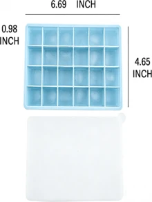 1PC  Blue Silicone Ice Cube Tray With Lid - Flexible 24-Cube Mold For Fast Freezing, Easy Release & Stackable Design, Reusable Kitchen Essential For Summer Drinks, Cocktails, Cold Brew, Smoothies, Home Bars, BBQs, Pool Parties, Family Gatherings, Office Use, Entertaining Guests, Gift For Home Cooks, Bartenders & Hosts - Baby Blue - View 3