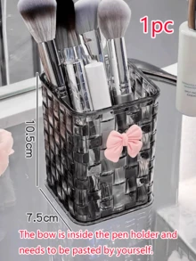 透明桌面收纳盒，饰有粉色蝴蝶结，带笔筒和储物盒，是返校用品、办公用品、宿舍用品、化妆品、护肤品和办公桌必备品的理想之选。也适合作为女士礼物、圣诞家居装饰、个性化礼物、男女皆宜的圣诞礼物、房间装饰和旅行必备品。 - 彩色 - 查看 12