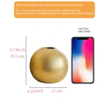 1 Bình hoa hình cầu màu vàng, Trang trí nghệ thuật hoa cho nhà cửa, Bình hoa hình cầu kiểu Bohemian mờ, Món đồ trang trí ấm cúng và thoải mái. Hình dáng tròn nhẵn, Nghệ thuật cắm hoa trang trí nhà cửa, Vật trang trí trung tâm cho bàn ăn/đám cưới, phòng ăn, văn phòng, Trang trí phòng khách màu vàng, Lý tưởng cho trang trí ngày lễ và quà tặng sinh nhật/tốt nghiệp. - Vàng - Xem 6