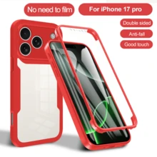 Hadaasi 全包覆式360度双层防震保护手机壳，亚克力+TPU+PC材质，兼容 17 Pro/17 Pro Max/17 Air/17/16 Pro/16 Pro Max/16 Plus/16/16E 和 Galaxy S26 Ultra/S26 Plus/S26/S25 FE/S25 Ultra/S25 Plus/S25/S25 Edge/S24 Ultra/S24 Plus/S24/A56/A36/A26/A07/A17/A55/A35/A25/A15/A24/A34/A14/A16/A06/A05S，国际版，非国内版 - 紅色 - 查看 3