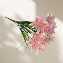 5pcs Artificial Lily Flowers, Multi-Color Options, Suitable For DIY Flower Arrangement, Home Decor, Wedding Party, Bouquet Making, Hotel, Home Wedding Decoration, Handheld Flowers, Photography Props And Other Holiday Decorations - Multicolor - View 3