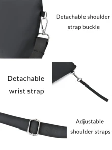 斜挎包，1 件装，男女通用设计，采用 PU 皮革材质，配有可拆卸腕带和可调节肩带，多种背法，大容量，多功能，适合商务、休闲、旅行和日常通勤。是情人节或节日送给家人的绝佳礼物。 - 彩色 - 查看 9