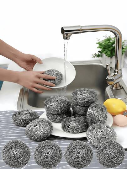 Rengöringsbollar av stålull, rengöringsbollar, rengöringsbollar i rostfritt stål, stålullsdynor, rengöringsborstar, diskborstar för kök, stålullsbollar, dekontamineringsborstar för rengöring av grytor, rengöringsborstar i rostfritt stål, slitstarka, köksrengöringsborstar i rostfritt stål, rengöringsborstar, viktiga köksrengöringsartiklar.