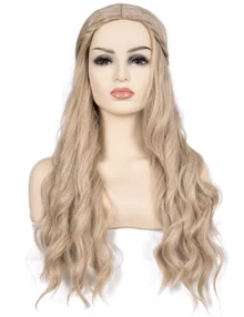 Long Blonde Wavy Synthetic Hair Wigs Wigs Cosplay Wigs For Women Wig Install Kit For Women Halloween Cosplay Costume Wig - 波浪 - 查看 2