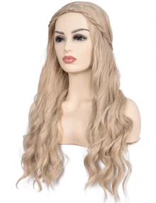 Long Blonde Wavy Synthetic Hair Wigs Wigs Cosplay Wigs For Women Wig Install Kit For Women Halloween Cosplay Costume Wig - 波浪 - 查看 3