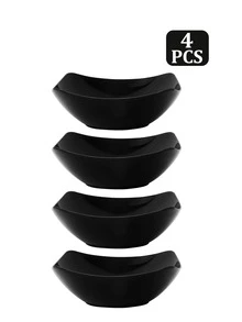 2/4/6/8/10pcs Reusable Plastic Bowls And Plates, Suitable For Cold Dishes, Cooked Food, Desserts, Party Food, Stackable Storage, Suitable For Family Gatherings, Hotels, Outdoor RV Camping Picnics Weddings - Black - View 10