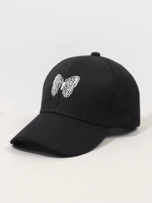1pc Kids Butterfly Embroidered Baseball Cap, Breathable Ventilation, Adjustable Sun Protection Hat For Everyday Outdoor Wear - 1PC - View 5