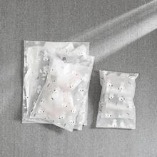 50个透明服装拉链包装袋，自封包装袋，卡通图案包装袋，节日礼品包装袋，服装包装袋，防水塑料袋，可重复使用自封拉链包装袋，旅行和日常收纳袋，以及服装分类包装袋 - 彩色 - 查看 1