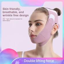 1pc/Pair Double Face Lifting Strap, Beauty Double Chin Face Contour Lifting Tool, Elastic & Breathable - Purple - View 5