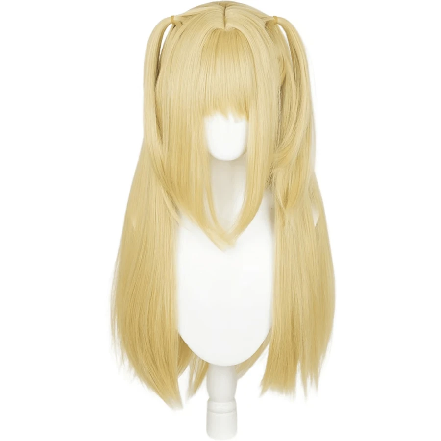 MisaAmane Cosplay Wig Long Blonde Anime Ponytail Wigs With Wigs Cosplay Wigs For Women Wig Install Kit Bangs 27.5'' Light Golden Pigtails Gothic Wigs For Halloween Party Dail - Blonde Misa - 查看 1