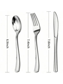 150/100/50/25/24/10/2pcs Silver Reusable Plastic Cutlery Set, Including Cake/Salad Forks, Spoons, Suitable For Home, Restaurant, Wedding, Outdoor, Birthday, Party, Holiday Gathering, Kitchen Accessories, Valentine's Day, Back To School Party, Gold/Silver Tableware, Multi-Color Cutlery, Heavy-Duty Knife, Fork And Spoon, Suitable For Party, Birthday, Wedding - Multicolor - View 11