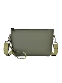 斜挎包，1 件装，男女通用设计，采用 PU 皮革材质，配有可拆卸腕带和可调节肩带，多种背法，大容量，多功能，适合商务、休闲、旅行和日常通勤。是情人节或节日送给家人的绝佳礼物。 - 彩色 - 查看 4