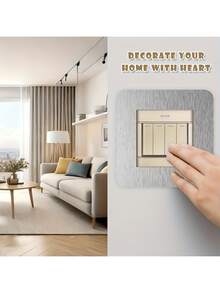 1pc Modern Style Light Switch Sticker - Self-Adhesive Installation, Durable PC Plastic Material. Suitable For Living Room, Bedroom And Office - Easy Installation. - Multicolor - View 10