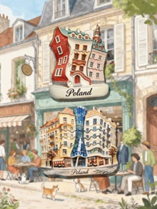 1个波兰地标3D立体画冰箱贴，彩色旅行纪念品磁性贴纸，家居装饰创意礼品，3D浮雕树脂PVC冰箱贴，厨房装饰，著名风景冰箱贴，旅行爱好者的理想礼物 - 彩色 - 查看 2