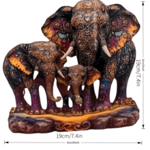 Elephant Figurine Decor, Symbolizing Family Harmony, Wealth Gathering, Representing Strength And Wisdom. Decorative For Living Room/Study, Artistic And Aesthetically , Colorful Patterns Suitable For Modern Home, Auspicious And Warm - Multicolor - View 7