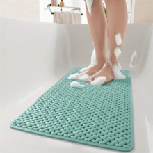 1pc Bath Tub And Shower Mat, Anti-Slip Shower Pad With Drain Holes And Suction Cups, Soft Machine Washable Rug, Home Bathroom Shower Mat, Bathroom Accessories, Bathroom Decor, Kitchen Area Rug, Laundry Room - Rice Coloured - View 7