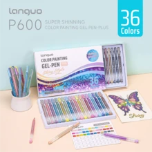 Languo 88 couleurs Ensemble de stylos paillettes/48/40/24/16, Ensemble de stylos paillettes métalliques, Stylos gel paillettes métalliques à grande capacité, Effet paillettes, Stylos attrayants pour cahier de dessin, Surligneur 1 mm - Multicolore - Voir 20