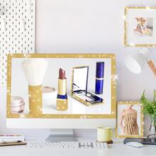 1 Roll Self-Adhesive Shiny Crystal Rhinestone Ribbon, Christmas Decor Rhinestone Glitter Stickers, DIY For Car, Computer, Makeup Desk, Crafts, Wedding Party Decorative Stickers, 2mm Rhinestone Production - 1 Yard Gold - View 4