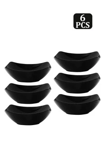 2/4/6/8/10pcs Reusable Plastic Bowls And Plates, Suitable For Cold Dishes, Cooked Food, Desserts, Party Food, Stackable Storage, Suitable For Family Gatherings, Hotels, Outdoor RV Camping Picnics Weddings - Black - View 11