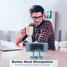 Foldable Flat Tablet Stand, 360 Degree Rotating Base, Adjustable Drawing Tablet Holder - Multicolor - View 6