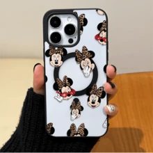 Disney.‌ Minnie Mouse Patterned Phone Case With Leopard Print Bow Design. Compatible With IPhone 17, 16, 15, 14, 13, 12, And 11 Pro Models. Made Of TPU Material, Offering Shockproof Protection. Ideal Gift For Family, Friends, Birthdays, Holidays, And Valentine's Day. - màu đen - Xem 2