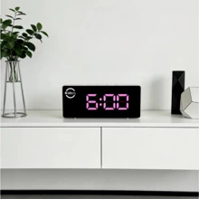 Ksbsts Minimalist LED Digital Alarm Clock, Large Screen Clock Suitable For Living Room, Bedroom And Office, Modern Desk Clock For Home Decor And Time Management - Multicolor - View 9