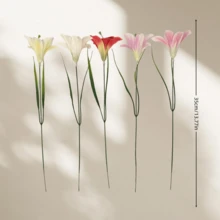 5pcs Artificial Lily Flowers, Multi-Color Options, Suitable For DIY Flower Arrangement, Home Decor, Wedding Party, Bouquet Making, Hotel, Home Wedding Decoration, Handheld Flowers, Photography Props And Other Holiday Decorations - Multicolor - View 7