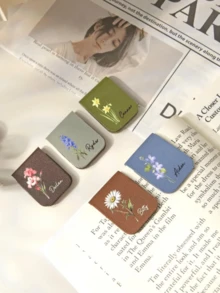 Customized Leather Birthday Flower Bookmarks, Personalized Name Bookmarks - Multicolor - View 6