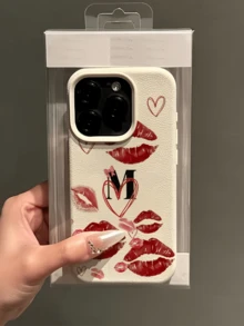 1 chiếc ốp lưng điện thoại TPU chống sốc, in hình chữ M màu trắng ngọt ngào, thiết kế tối giản, cá nhân hóa, bao phủ toàn diện, tương thích với Apple 17, 16, 15, 14, 13, 12, 11, Pro Max và cả dòng . - Nhiều màu - Xem 4
