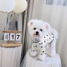1pc Lightweight Pet Heart Embroidered Waffle Short Sleeve Vest Suitable For Small Dogs/Cats (Product Size Runs Small, Suggest Ordering 1-2 Sizes Up, Random Color Dispatch) - Beige - View 4