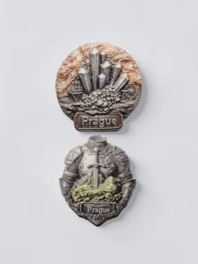 1 Peça Ímã de Geladeira Vintage de Praga com Relevo, Ímã Souvenir de Viagem com Textura Metálica da República Tcheca, Presente Criativo de Decoração Doméstica, Ímã de Geladeira Artesanal em Resina 3D Gravada em PVC, Decoração de Cozinha, Ímã de Paisagem Famosa, Presente de Decoração Doméstica para Amantes de Viagem - Multicolorido - Visão 7