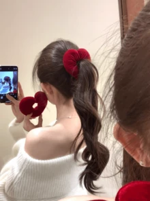 1个心形发圈，适合扎马尾辫、丸子头，以及情人节、派对等各种场合。 - 紅色 - 查看 6