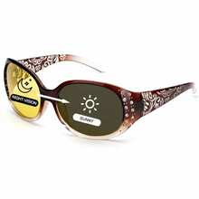 Women's Night Driving Glasses, Wraparound Design, Polarized Yellow Lenses - Multicolor - View 10