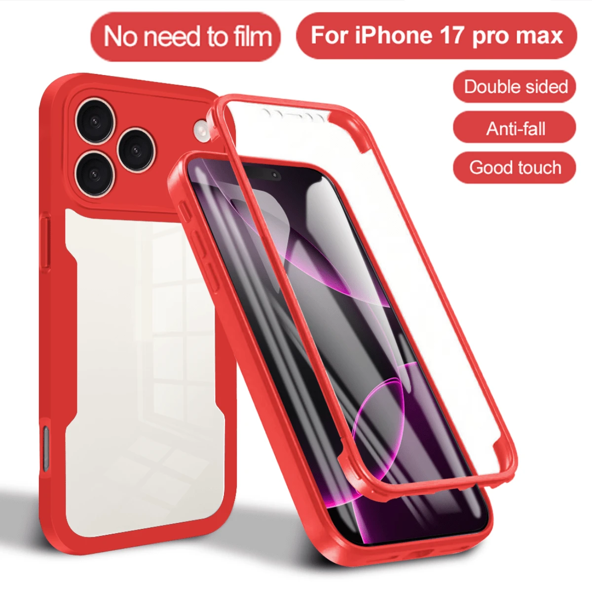 Hadaasi 全包覆式360度双层防震保护手机壳，亚克力+TPU+PC材质，兼容 17 Pro/17 Pro Max/17 Air/17/16 Pro/16 Pro Max/16 Plus/16/16E 和 Galaxy S26 Ultra/S26 Plus/S26/S25 FE/S25 Ultra/S25 Plus/S25/S25 Edge/S24 Ultra/S24 Plus/S24/A56/A36/A26/A07/A17/A55/A35/A25/A15/A24/A34/A14/A16/A06/A05S，国际版，非国内版