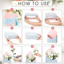 5pcs Love Letter Flower Bouquet Gift Box, Handheld Flower Box, DIY Creative Envelope Viral Floral Folding Gift Box, Fresh Flower Packaging Box - Multicolor - View 12