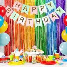 Pancarta de cumpleaños en tonos pastel con letras doradas brillantes, banderín de feliz cumpleaños, decoraciones de fiesta, suministros para fiesta de cumpleaños - Multicolor - Ver 2